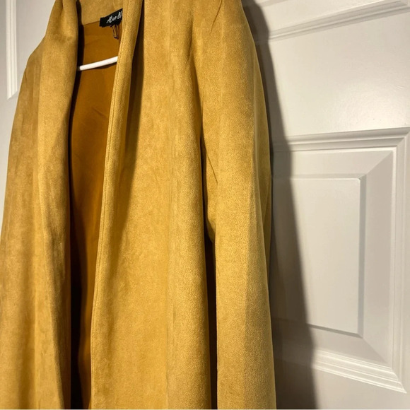 Alice Blue Cardigan Duster Animal Print Faux Suede Texture Open Front Size M - Picture 5 of 10